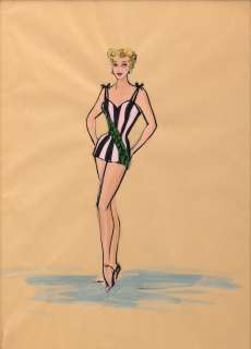 Lot 669 - Marilyn Monroe ‘Annabel Jones Norris‘ pageant costume sketch by Elois Jenssen for We‘re Not Married!