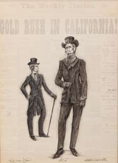 Lot 378 - Paint Your Wagon (2) costume sketches by John Truscott.