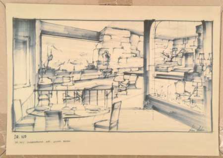 Lot 5029 - James Bond: After Ken Adam, a group of four film set design drawings the copy artworks depicted…