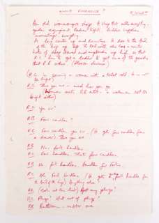 RONNIE BARKER’S HANDWRITTEN TWO RONNIES ’ ANNIE FINKHOUSE ’ FORK HANDLES SCRIPT | Auctioneum Ltd