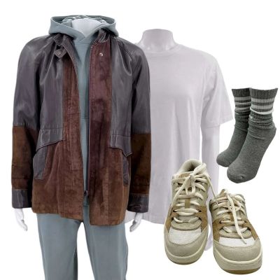 Lot 48: Play Dirty Ed Screen Worn Jacket, Jumper, T-Shirt, Trousers, Socks & Sneakers Ch 3 Sc 87, 88 | VIP Fan Auctions