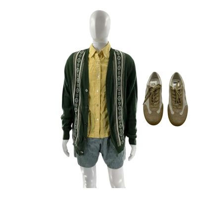 MERV Russ Screen Worn Button-Up Shirt, Shorts, Sweater & Sneakers Ch 29 Sc 85-92 | VIP Fan Auctions