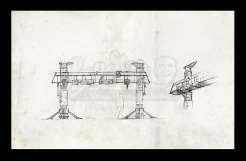 Harry Lange Auction | Hand-Drawn Front View and Perspective of Service Gantry | Propstore