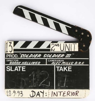 Lot 6335 - Soldier Soldier III (1991 - 1997) Clapperboard. Dated 18.9.93 with Director: Sarah Hellings and… | Ewbank’s