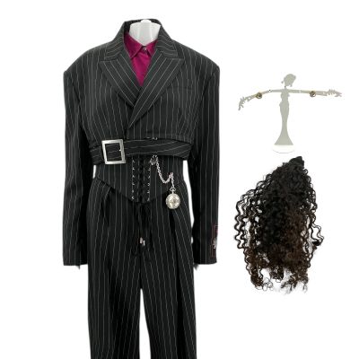 Relationship Goals Leah Caldwell Screen Worn Jean Paul 3 Piece Suit, Blouse, Dulan Bullock Pocket Watch, Earrings, Hair Piece & Heels Ch 4 Sc Multiple | VIP Fan Auctions