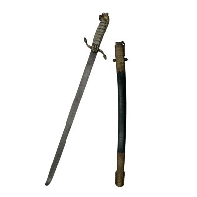 Lot 12: The Bluff Ercell Production Used Prop Rubber Sword Double & Sheath | VIP Fan Auctions