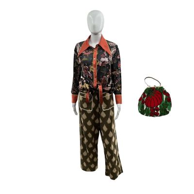 Lot 27: The Sheep Detectives Beth Pennock Screen Worn Trousers, Blouse & Bag Ch 6 Sc 114pt1-115pt1 | VIP Fan Auctions