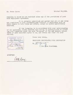 Twentieth Century Fox Studio Contract Signed by Peter Lorre (1938). | Heritage