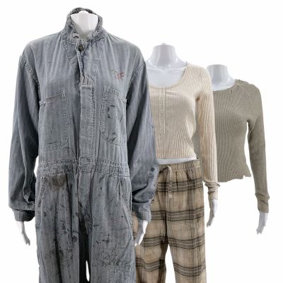 Lot 76: Onslaught Celeste Cross Screen Worn Coveralls, Thermal, Undershirt & PJ Pants Ch 1 Sc Multiple | VIP Fan Auctions