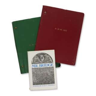 Lot 39 - "Mr. & Mrs. Bridge" | Two copies of the film script with a paperback printing of the novel
