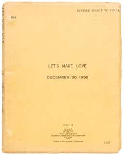 Lot 218 - A revised final screenplay of Let‘s Make Love