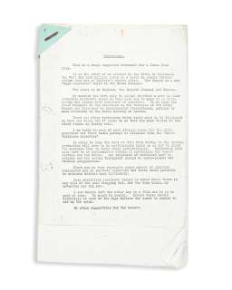 Ian Fleming / James Bond: A copy Memorandum to Jack Whittingham and copy first draft screen treatment titled ’James Bond of the Secret Service’, | Bonhams