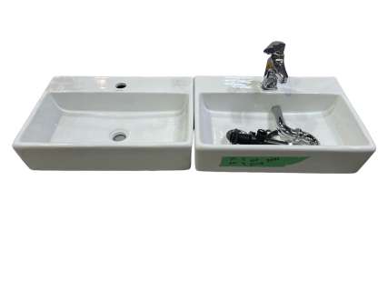 Group of 2 Trend white ceramic handwash sinks w/ faucet (from The Good Doctor show) | Direct Liquidation