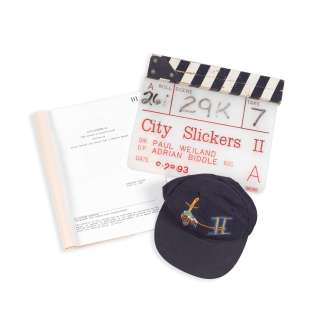 Lot 36 - City Slickers II - The Legend Of Curly‘s Gold : A Clapperboard Used In Production, Script, Chairback and Hat Columbia Pictures, 1994,