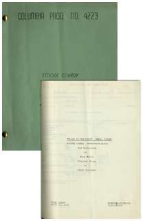 Moe Howard’s Personally Owned Three Stooges’ Columbia Pictures Script for Their 1955 Film, ’’Fling in the Ring’’ -- Plus Call Sheet | Nate Sanders