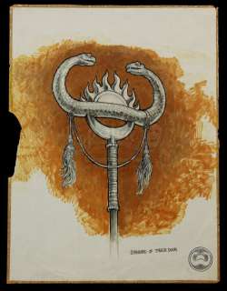 CONAN THE BARBARIAN (1982) - Lot 184 - Hand-drawn Ron Cobb Thulsa Doom Standard Concept Sketch