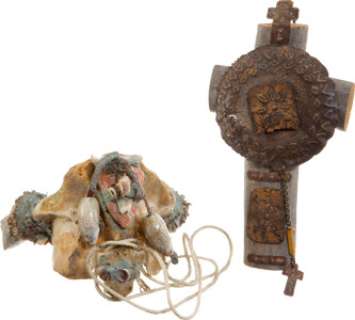 Amistad Prop Skull Amulet and Cross. (Total: 2 Items) | Heritage