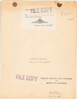 A Lon Chaney-Related ’Cutting Continuity’ Script from "Tell It To The Marines." | Heritage
