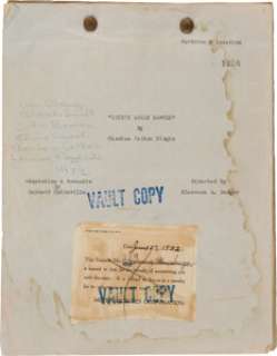 A Lon Chaney-Related Script from "Quincy Adams Sawyer." | Heritage