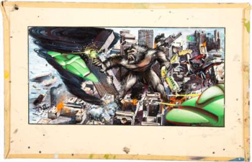 Set of (2) Concept Painting Prints for the King Kong and Earthquake Attractions at Universal Studios Tours (1986/1990). | Heritage