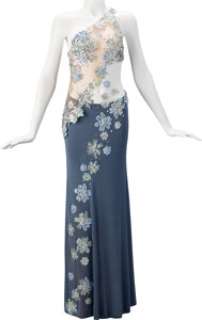 Cher Blue Sequined Flower Applique Ensemble by Bob Mackie from The Sonny and Cher Show (CBS ... | Heritage