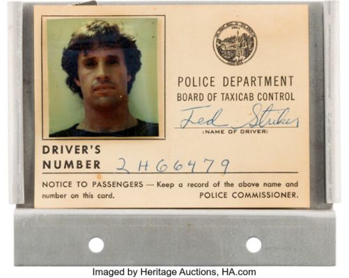 Airplane! (Paramount, 1980), Robert Hays "Ted Striker" Taxi Driver License in Holder.