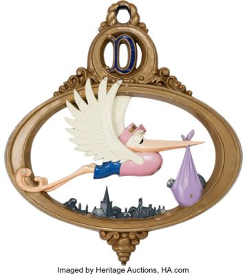 Walt Disney World® Resort - Dumbo the Flying Elephant® Original Park-Used Stork Attraction Ornamentation 33" x 30" (The Walt Disney Company, c. 1993 - 2012). | Heritage