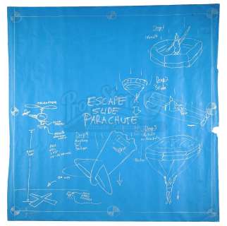 Mythbusters | Episode "Escape Slide Parachute" (2005, E37): Episode Blueprint Signed by Adam Savage - Escape Slide Parachute | Propstore