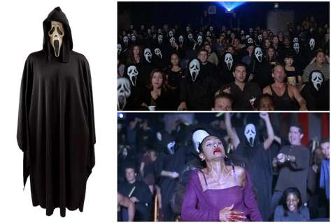 Scream 2 Production Worn Ghostface Robe & Mask Costume of Theatre Patron from Opening Sequence - 1997 | SWAU