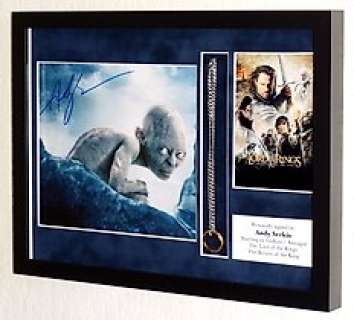Lord of the Rings - Andy Serkis (Gollum/Sméagol) Premium Framed with engraved ring (prop), signed + COA | Catawiki