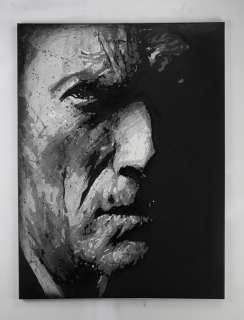 Clint Eastwood - Handpainted and signed painting - By artist Vincent Mink - Portrait
