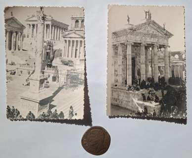 Caída del imperio Romano - Sophia Loren ,, Omar Shariff, etc. - Fotografías rodaje (Caída del imperio Romano) y reproducción moneda César Augusto) y reproducción | Catawiki