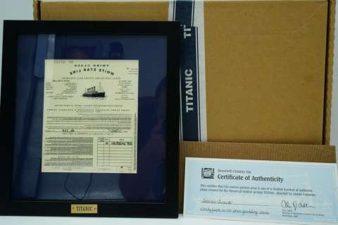 Titanic Movie Prop Third Class Ticket W/Fox COA | GWS Auctions
