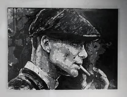 Peaky Blinders - Cillian Murphy - handpainted and signed painting - by PopArt artist Vincent Mink. - Portrait | Catawiki