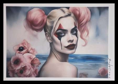 Harley Quinn - watercolor edition by Emma Wildfang - Large size | Catawiki