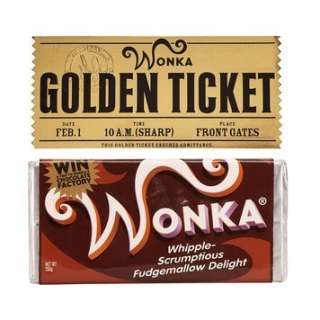 CHARLIE AND THE CHOCOLATE FACTORY (2005) - Lot 783 - Golden Ticket and Fudgemallow Delight Wonka Bar
