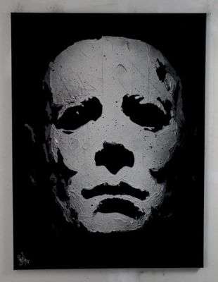 Halloween - Michael Myers - handpainted and signed by artist Vincent Mink. - Portrait | Catawiki