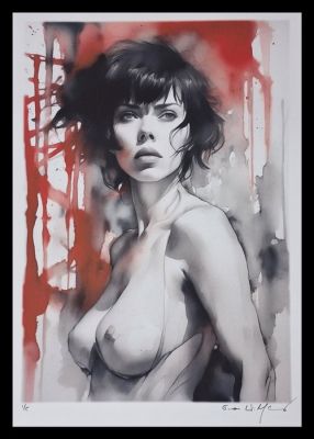 Scarlett Johansson - watercolor edition by Emma Wildfang - Large size | Catawiki