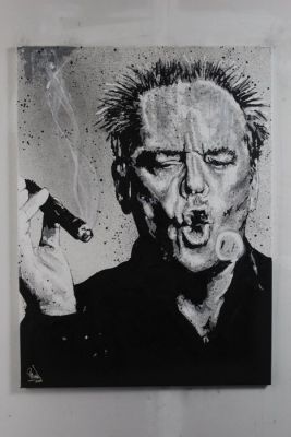 Jack Nicholson - painting - handpainted and signed - by Artist Vincent Mink - Portrait | Catawiki