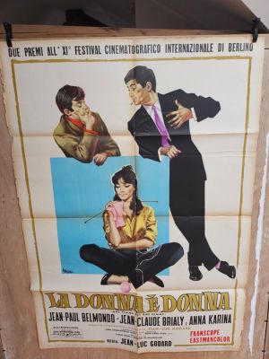 Jean luc godard,Jean Paul belmondo, ana karina,jean Claude brialy - Une femme est une femme - LA DONNA E  DONNA | Catawiki