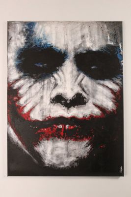 Joker - Heath Ledger - The Dark Knight - By PopArt Artist Vincent Mink - Handpainted and signed. - Portrait | Catawiki