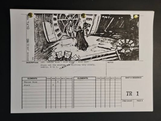 Star Wars ROTJ - Throne Room Storyboards - Mark Hamill, Sebastian Shaw, Ian McDiarmid - Lucasfilm | Catawiki