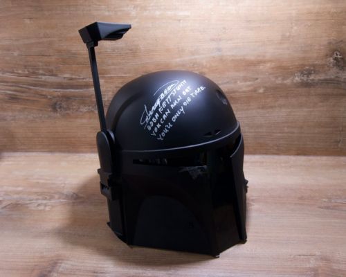 Star Wars - - Movie prop Boba Fett Arena Helmet – Canon Nano Black with Original Signature | Catawiki