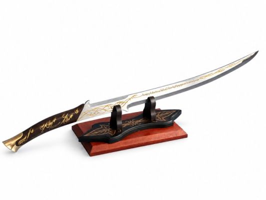 Lord of the Rings - "HADHAFANG" Sword of Arwen Undómiel (played by "Liv Tyler") - 1:1 DELUXE VERSION (97cm), Stainless Steel blade. Original wooden display. - Collector‘s Edition. NEW