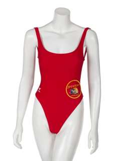 Lot 308 - PAMELA ANDERSON BAYWATCH STYLE SWIMSUIT AND POSTCARD