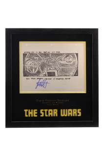 STAR WARS: A NEW HOPE - John Dysktra Signed Early Production Storyboard - POV from Vader‘s TIE Ship (Board 201)