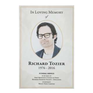 IT CHAPTER TWO (2019) - Lot #1290 : Richard Tozier (Bill Hader) Funeral Service Card