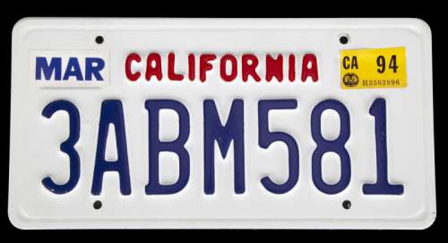 Lot 1370 - PULP FICTION HARVEY KEITEL "THE WOLF" ACURA LICENSE PLATE