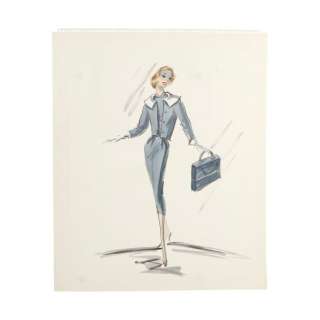 Rear Window (1954) | Hand-Painted Edith Head Lisa Fremont (Grace Kelly) Costume Design Artwork | Propstore