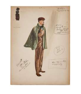 Lot 337 - MILLION DOLLAR MERMAID: WALTER PIDGEON "FREDERICK KELLERMAN" COSTUME DESIGN SKETCH (WITH DVD)
